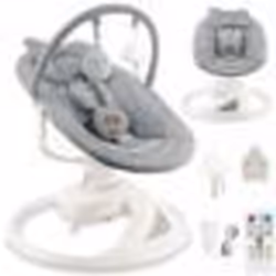 MoMi PEARL Balancelle Bébé Électrique 360° - 10 mélodies - 5 modes de balancement - Arche à jouets – Gris