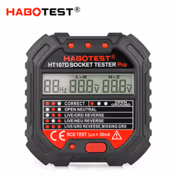 Habotest HT107D, Contact, CAT II, LCD, 90 - 250 V, 45 - 65 Hz, 30 mA