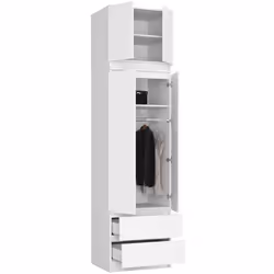 AKORD Furniture Factory SZCLPS60NADBIA placard et armoire de chambre à coucher 3 étagères 2 portes(s) Blanc