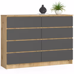 AKORD Furniture Factory OP0LK-140SZ8-ARTSZA, Chêne, 8 tiroir(s), Mat, 16 mm, 60 cm, 400 mm