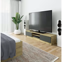 AKORD Furniture Factory OP0LRTVCLP160-ARTSZA Support TV et centre de divertissement 2 étagères - Vue supplémentaire 4