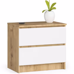AKORD Furniture Factory OP0LK-6ARTBIA001, Blanc, Chêne, 2 tiroir(s), Mat, 16 mm, 51 cm, 400 mm