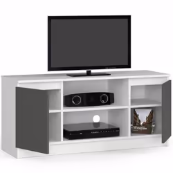 AKORD Furniture Factory OP0LRTV120BIASZA Support TV et centre de divertissement 2 étagères