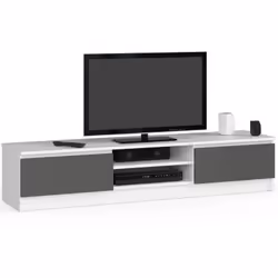 AKORD Furniture Factory OP0LRTVCLP160-BIASZA, Blanc, 2 étagères, Mat, 2 portes(s), 400 mm, 1600 mm