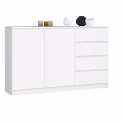 AKORD Furniture Factory KOMK013BIA, Blanc, 4 tiroir(s), Mat, 2 étagères, 2 portes(s), 16 mm