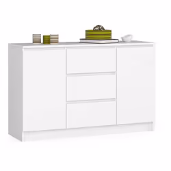 AKORD Furniture Factory KOMK016BIA, Blanc, 3 tiroir(s), Mat, 4 étagères, 2 portes(s), 16 mm