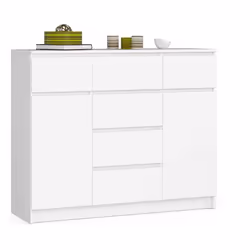 AKORD Furniture Factory KOMK017BIA, Blanc, 6 tiroir(s), Mat, 4 étagères, 2 portes(s), 16 mm