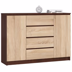 AKORD Furniture Factory OP0LKOMVENSON013, Chêne, Wenge, 4 tiroir(s), Mat, 4 étagères, 2 portes(s), 16 mm