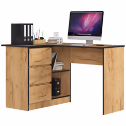 AKORD Furniture Factory IP0P3SDABCR0028, Droit, Forme rectangulaire, Mat, Couleur chêne, 3 tiroir(s), 850 mm