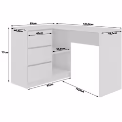 AKORD Furniture Factory IP0P3SDABCR0028 bureau d'ordinateur Couleur chêne - Vue supplémentaire 4