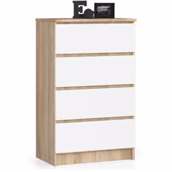 AKORD Furniture Factory OP0LK-6DABBIA003, Blanc, Chêne, 4 tiroir(s), Mat, 16 mm, 51 cm, 400 mm