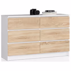 AKORD Furniture Factory OP0LK-1BIASON002, Blanc, Chêne, 6 tiroir(s), Mat, 16 mm, 51 cm, 400 mm