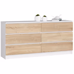 AKORD Furniture Factory OP0LK-1BIASON010, Blanc, Chêne, 6 tiroir(s), Mat, 16 mm, 71 cm, 400 mm