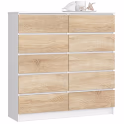AKORD Furniture Factory OP0LK-1BIASON013, Blanc, Chêne, 10 tiroir(s), Mat, 16 mm, 51 cm, 400 mm