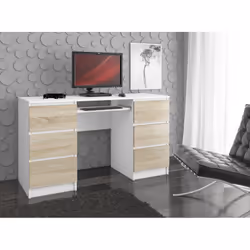 AKORD Furniture Factory IP0PBIUBIASONA11 bureau d'ordinateur Blanc, Couleur chêne - Vue supplémentaire 5