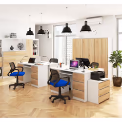 AKORD Furniture Factory IP0PBIUBIASONA11 bureau d'ordinateur Blanc, Couleur chêne - Vue supplémentaire 6