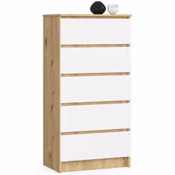 AKORD Furniture Factory OP0LK-6ARTBIA004, Blanc, Chêne, 5 tiroir(s), Mat, 16 mm, 51 cm, 400 mm