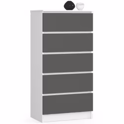 AKORD Furniture Factory OP0LK-6BIASZAR004, Blanc, 5 tiroir(s), Mat, 16 mm, 51 cm, 400 mm