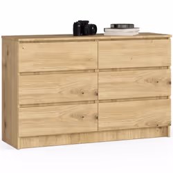 AKORD Furniture Factory OP0LK-120SZ6ART, Chêne, 6 tiroir(s), Mat, 16 mm, 51 cm, 400 mm