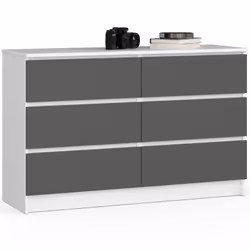 AKORD Furniture Factory OP0LK-120SZ6BIASZA, Blanc, 6 tiroir(s), Mat, 16 mm, 51 cm, 400 mm