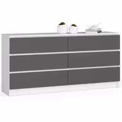 AKORD Furniture Factory OP0LK-160SZ6BIASZA, Blanc, 6 tiroir(s), Mat, 16 mm, 71 cm, 400 mm