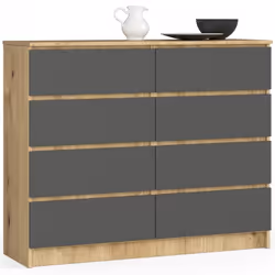 AKORD Furniture Factory OP0LK-120SZ8ARTSZA, Chêne, 8 tiroir(s), Mat, 16 mm, 51 cm, 400 mm