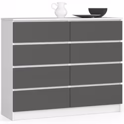 AKORD Furniture Factory OP0LK-120SZ8BIASZA, Blanc, 8 tiroir(s), Mat, 16 mm, 51 cm, 400 mm