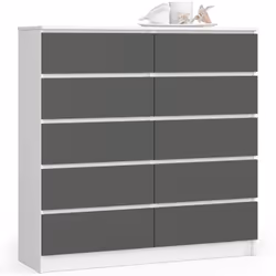AKORD Furniture Factory OP0LK-120SZ10BIASZA, Blanc, 10 tiroir(s), Mat, 16 mm, 51 cm, 400 mm