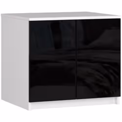 AKORD Furniture Factory SP0PSZNADS60CZAPOL, Blanc, Armoire, 2 étagères, 2 portes(s), Brillant, Porte à charnière
