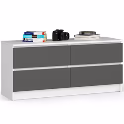 AKORD Furniture Factory OP0LK-120SZ4-BIASZA, Blanc, 4 tiroir(s), Mat, 16 mm, 51 cm, 400 mm
