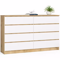 AKORD Furniture Factory OP0LK-160ARTBIA, Blanc, Chêne, 8 tiroir(s), Mat, 16 mm, 71 cm, 400 mm