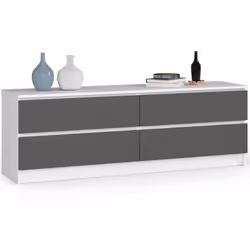 AKORD Furniture Factory OP0LK-1604SZ-BIASZA, Blanc, 4 tiroir(s), Mat, 16 mm, 71 cm, 400 mm