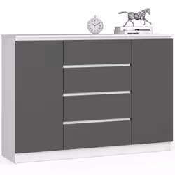 AKORD Furniture Factory OP0LKOMBIASZA006, Blanc, 4 tiroir(s), Mat, 4 étagères, 2 portes(s), 16 mm