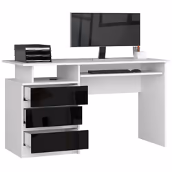 AKORD Furniture Factory IP0PBIACZARPOL001 bureau d'ordinateur Noir, Blanc