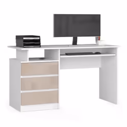 AKORD Furniture Factory IP0PBIACAPPOL001, Droit, Forme rectangulaire, Brillant, Blanc, 3 tiroir(s), 600 mm