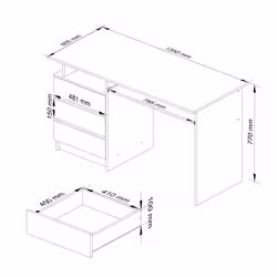 AKORD Furniture Factory IP0PBIACAPPOL001 bureau d'ordinateur Blanc