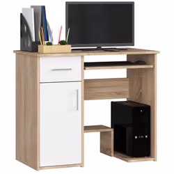 AKORD Furniture Factory IP0PJAYDABBIA001, Droit, Forme rectangulaire, Mat, Blanc, Couleur chêne, 1 tiroir(s), 500 mm