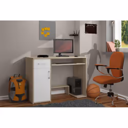 AKORD Furniture Factory IP0PJAYDABBIA001 bureau d'ordinateur Blanc, Couleur chêne - Vue supplémentaire 5