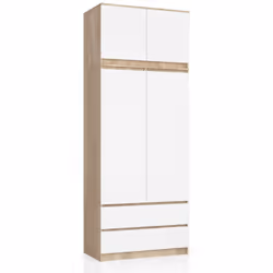AKORD Furniture Factory SP0PSYSSONBIANADKOM0, Chêne, Armoire, 6 étagères, 2 portes(s), Mat, Porte à charnière