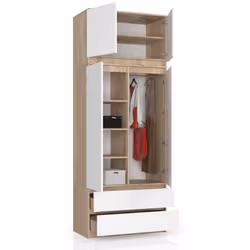 AKORD Furniture Factory SP0PSYSSONBIANADKOM0 placard et armoire de chambre à coucher 6 étagères 2 portes(s) Chêne
