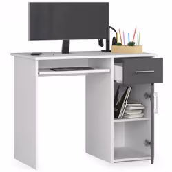 AKORD Furniture Factory IP0PPINBIASZA001 bureau d'ordinateur Blanc