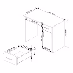 AKORD Furniture Factory IP0PPINBIASZA001 bureau d'ordinateur Blanc