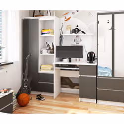 AKORD Furniture Factory IP0PBIUBIASZAPIKSPR bureau d'ordinateur Blanc - Vue supplémentaire 5
