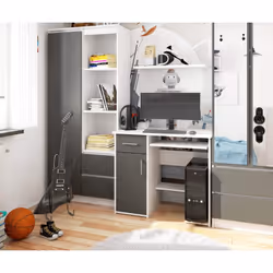 AKORD Furniture Factory IP0PJAYBIASZA bureau d'ordinateur Blanc - Vue supplémentaire 5