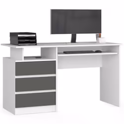 AKORD Furniture Factory IP0PBIUBIASZA001, Droit, Forme rectangulaire, Mat, Blanc, 3 tiroir(s), 600 mm