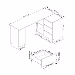 AKORD Furniture Factory IP0PBIUB20BIASZA bureau d'ordinateur Blanc