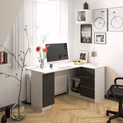 AKORD Furniture Factory IP0PBIUB20BIASZA bureau d'ordinateur Blanc - Vue supplémentaire 5
