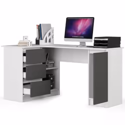 AKORD Furniture Factory IP0PBIUB20LEBIASZA bureau d'ordinateur Blanc