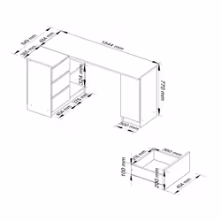AKORD Furniture Factory IP0PBIUB20LEBIASZA bureau d'ordinateur Blanc