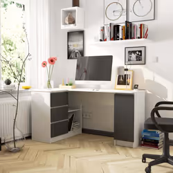 AKORD Furniture Factory IP0PBIUB20LEBIASZA bureau d'ordinateur Blanc - Vue supplémentaire 5
